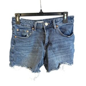 Almost Famous Blue Jean Shorts Distressed Frayed Hem